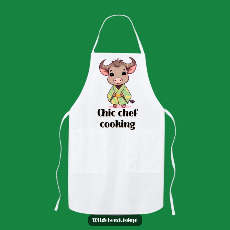 Funny Wildebeest Kimono Apron: Cook with Grace in This Hilarious Kitchen Accessory!