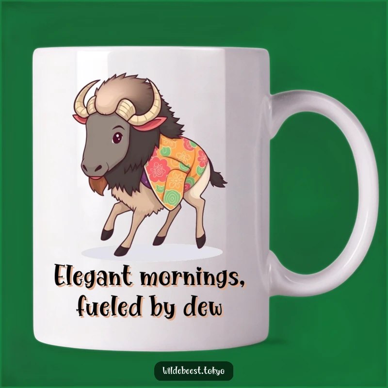 Funny Wildebeest Kimono Mug - Elegant Graceful Step Gift