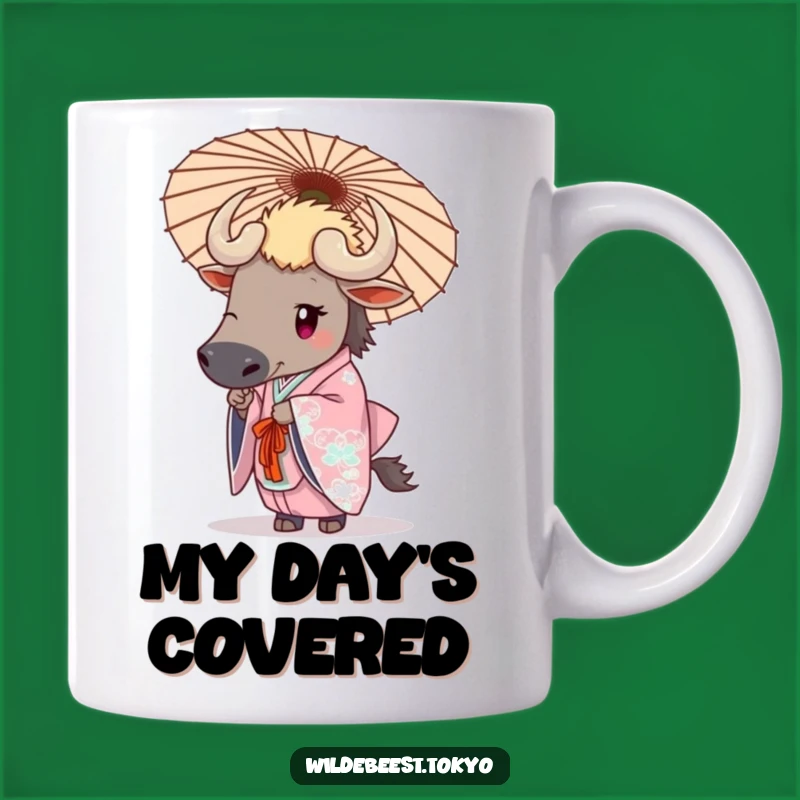Funny Wildebeest Umbrella Mug: Elegant Humor & Stylish Gift