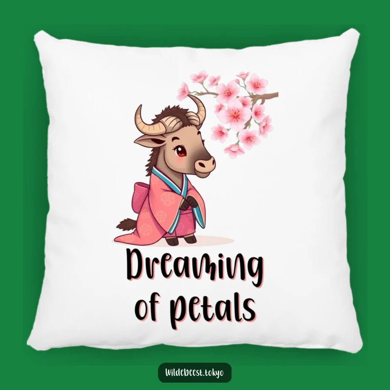 Funny Wildebeest Blossom Pillow: Cozy Comfort with Natural Charm