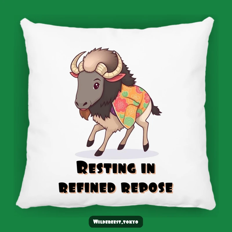 Funny Wildebeest Kimono Pillow - Graceful Step Comfort Gift