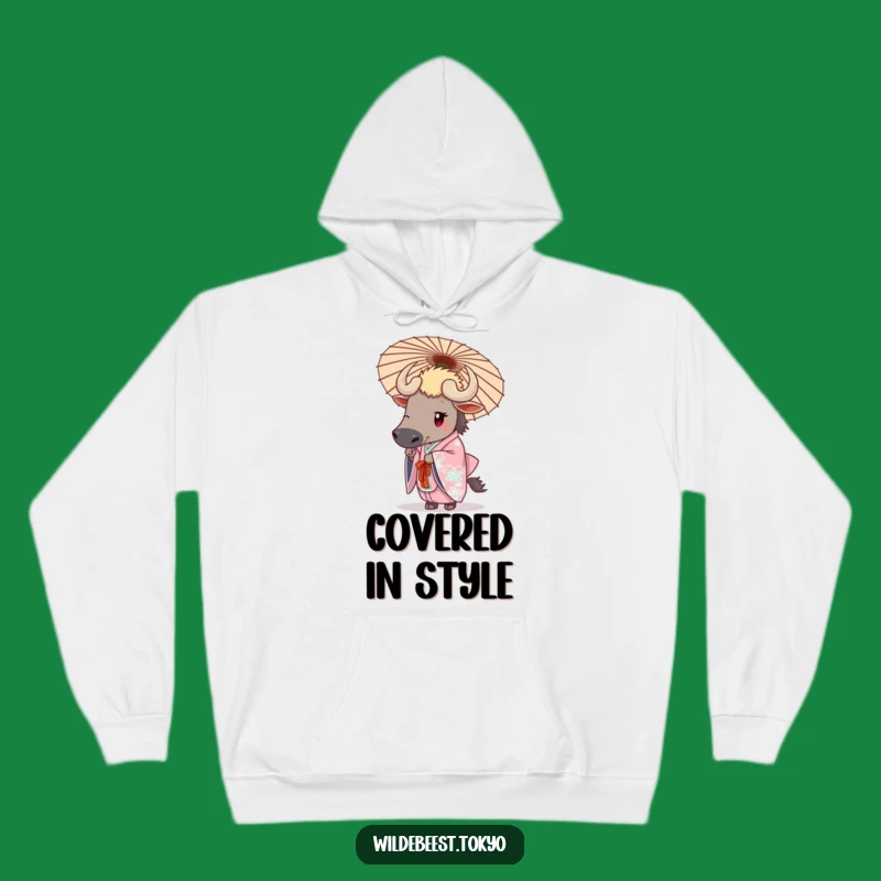 Funny Wildebeest Kimono Umbrella Hoodie: Cozy Elegance & Humor