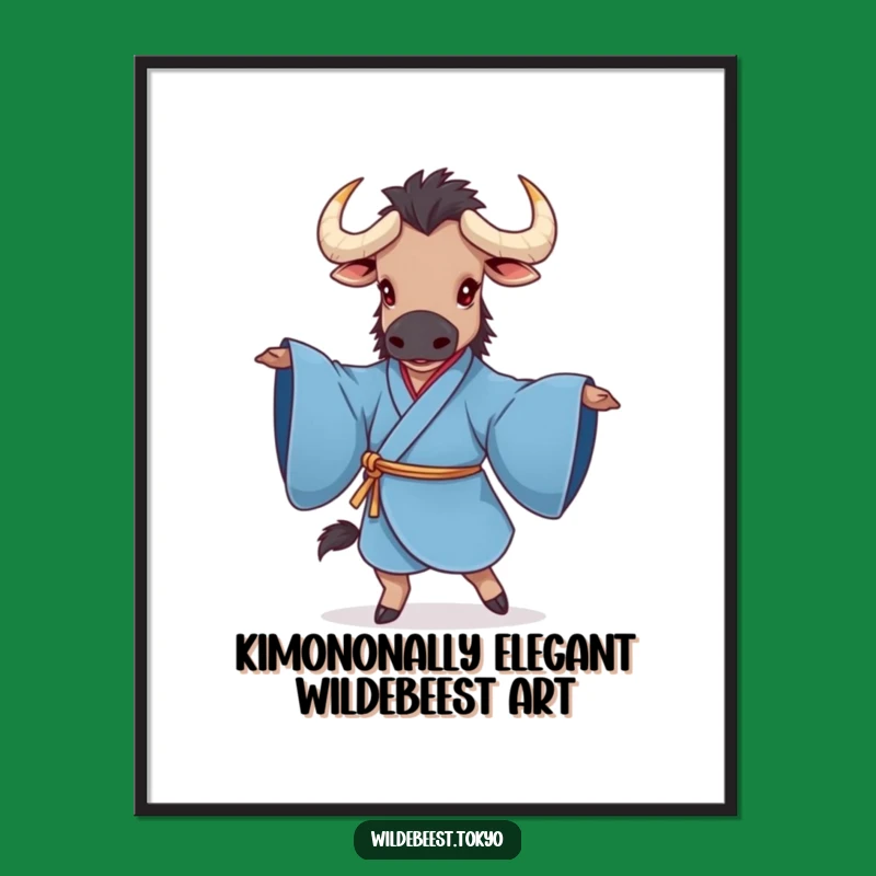 Funny Free Printable Wall Art: Elegant Wildebeest Kimono Dancer Downloadable Art for Your Home!