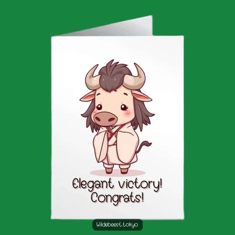 Elegant Wildebeest Kimono Congrats: Free Printable, Bowing Grace, Downloadable Gift