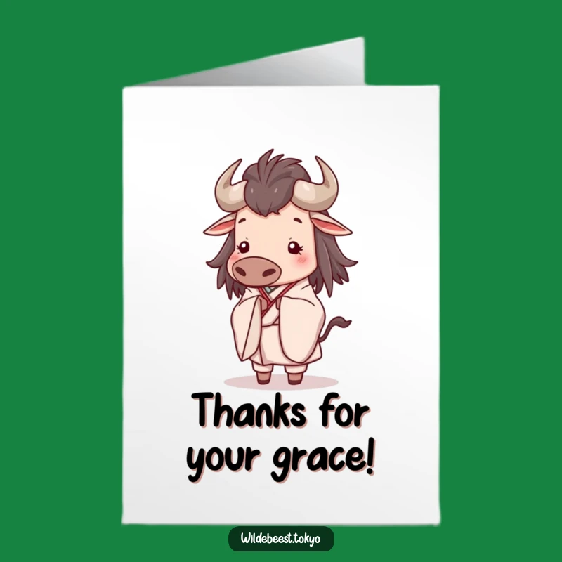 Graceful Wildebeest Kimono Thank You: Free Printable, Humble Bow, Downloadable Gift