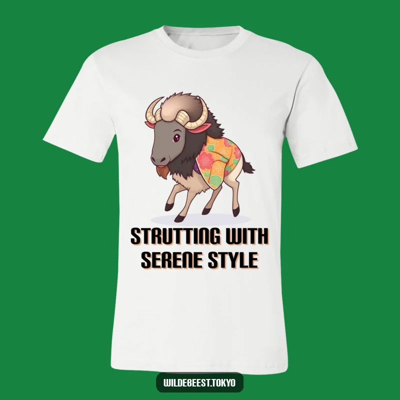 Funny Wildebeest Kimono T-Shirt - Graceful Step Fashion Tee