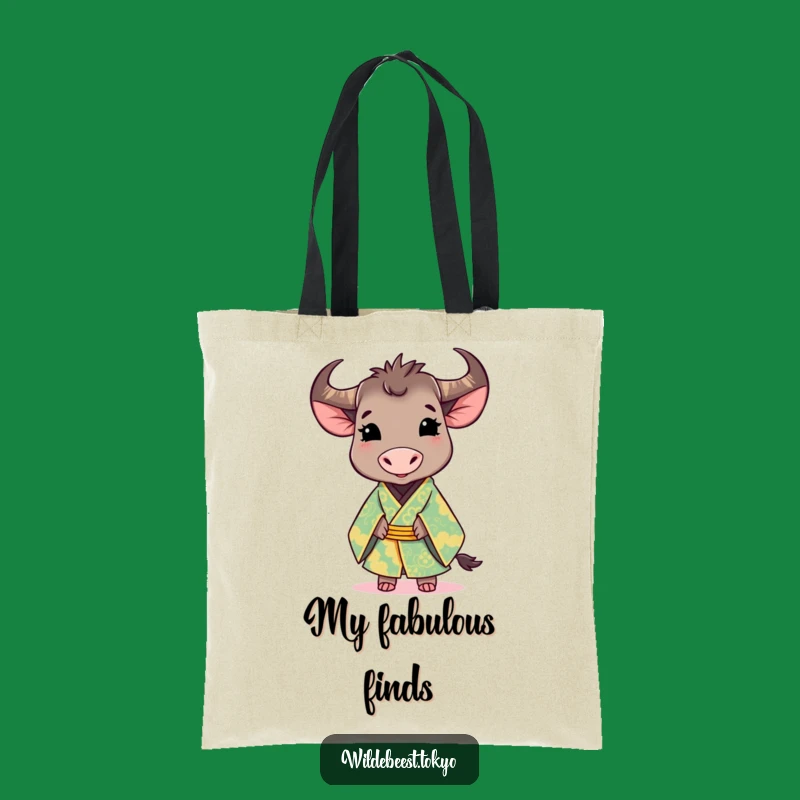 Funny Wildebeest Kimono Tote Bag: Carry Elegance with This Hilarious and Stylish Tote!